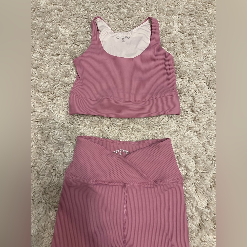 Year of Ours Pink Ribbed Set